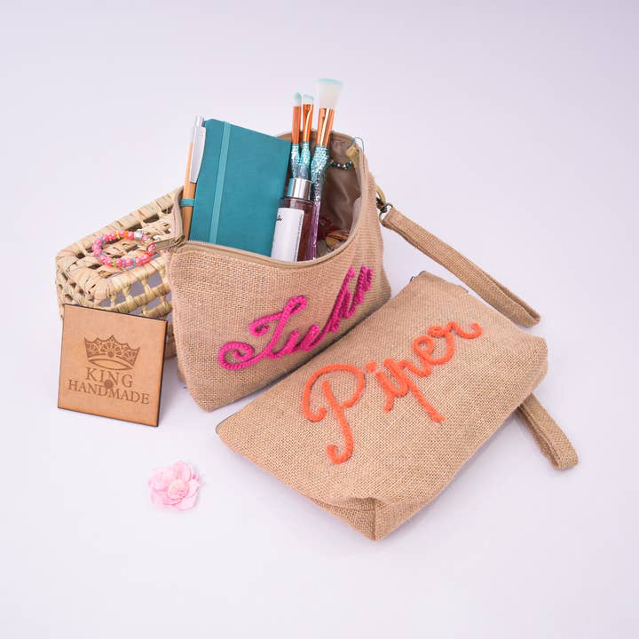 King Of Handmade - Wholesale Makeup/Cosmetic Bag -  Jute bag, Personalized Cosmetic Bag, Custom makeup bag13
