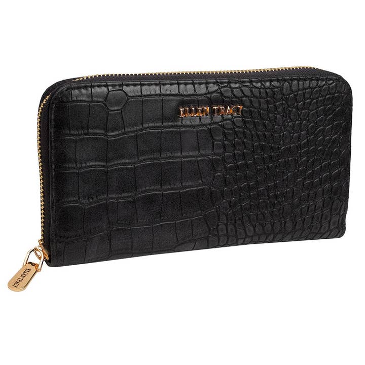 Magid - Wholesale Wallet - Women's - Ellen Tracy Croco Zip Around Wallet