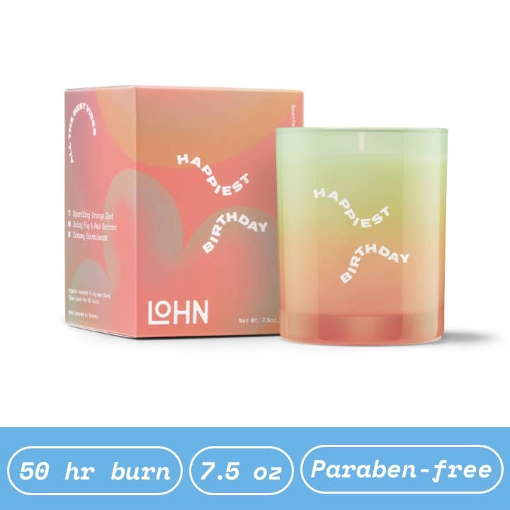 LOHN Birthday Candle - Champagne & Orange Zest for wholesale by LOHN (No duties | Ships from CAN/USA)