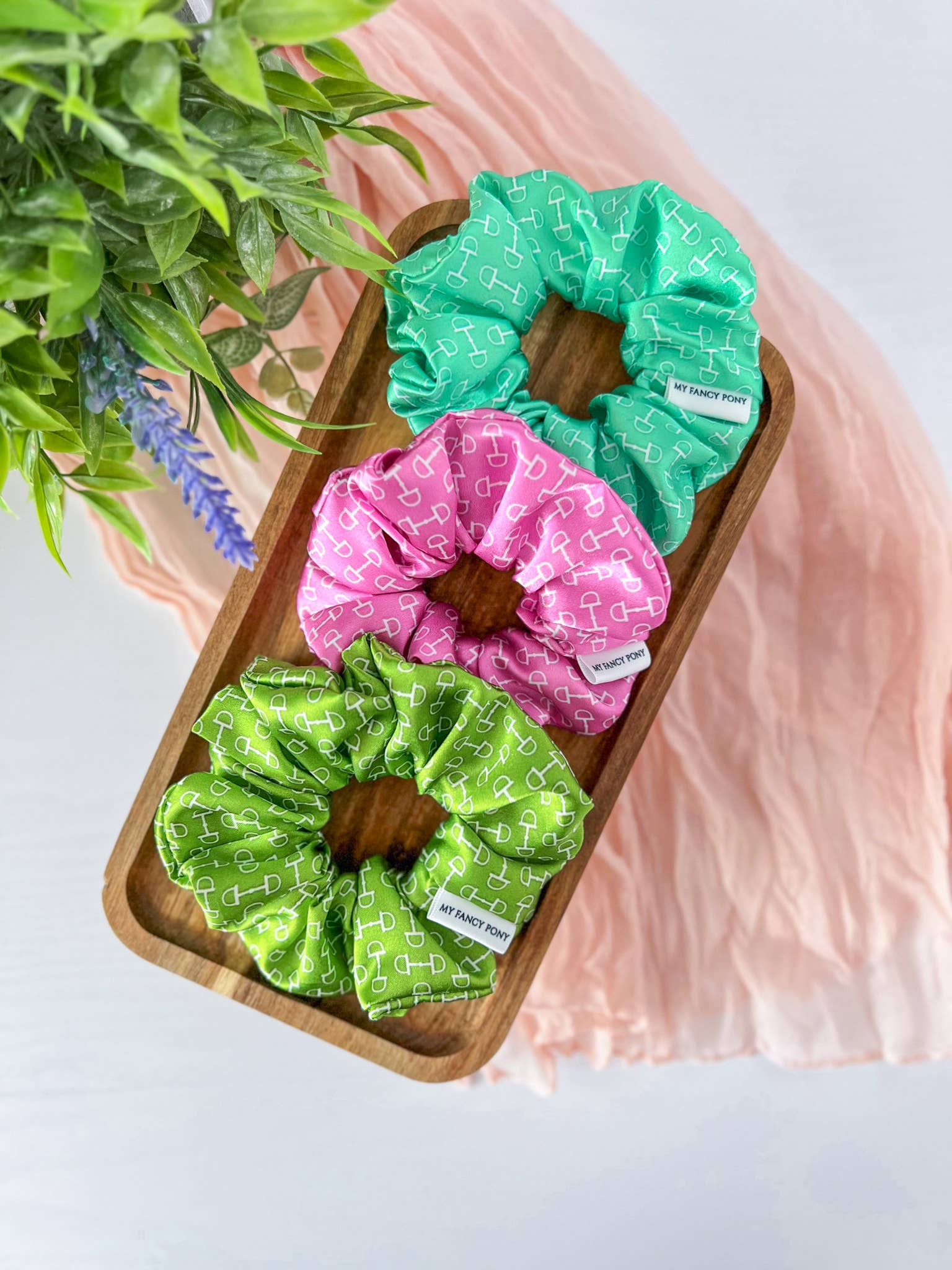 My Fancy Pony - Wholesale Scrunchie - Women's - Snaffle Bit Satin Equestrian Scrunchies1