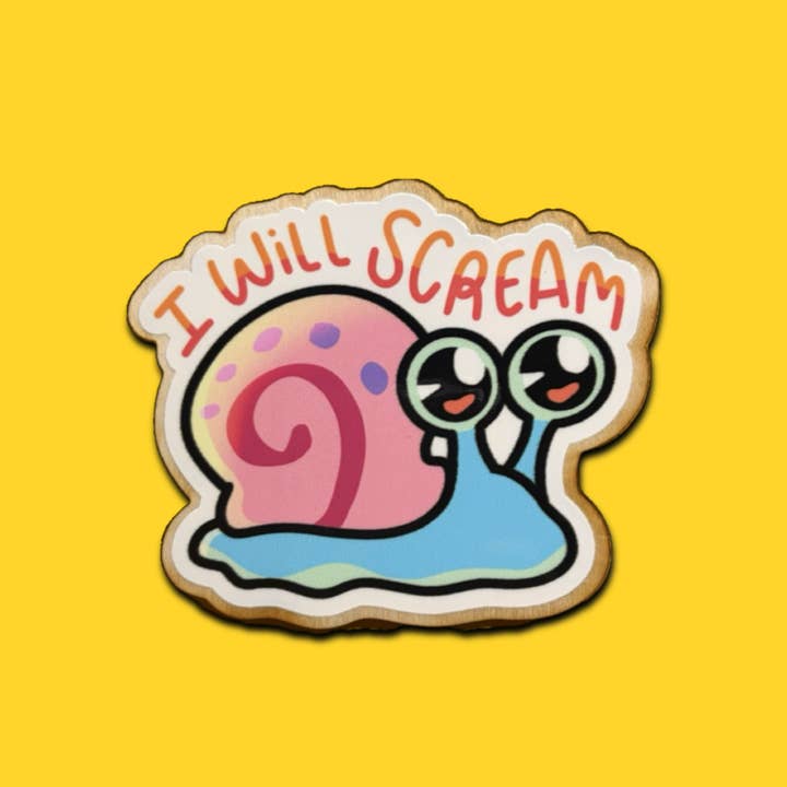 Gary Scream | Wooden Pin for wholesale by Ghostiekid
