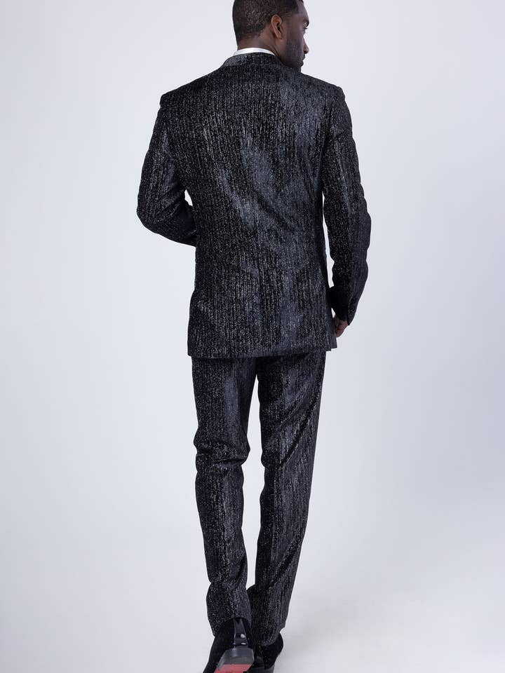 BARABAS – wholesale Kostymset – Herr – Herrarnas sammetskostym med glittrig sjalkrage 4SU21