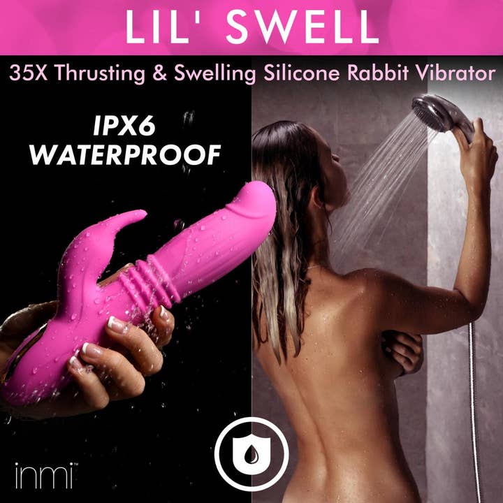 INMI Toys - Wholesale Sex Toy - 35X Lil Swell Thrusting and Swelling Silicone Rabbit Vibe