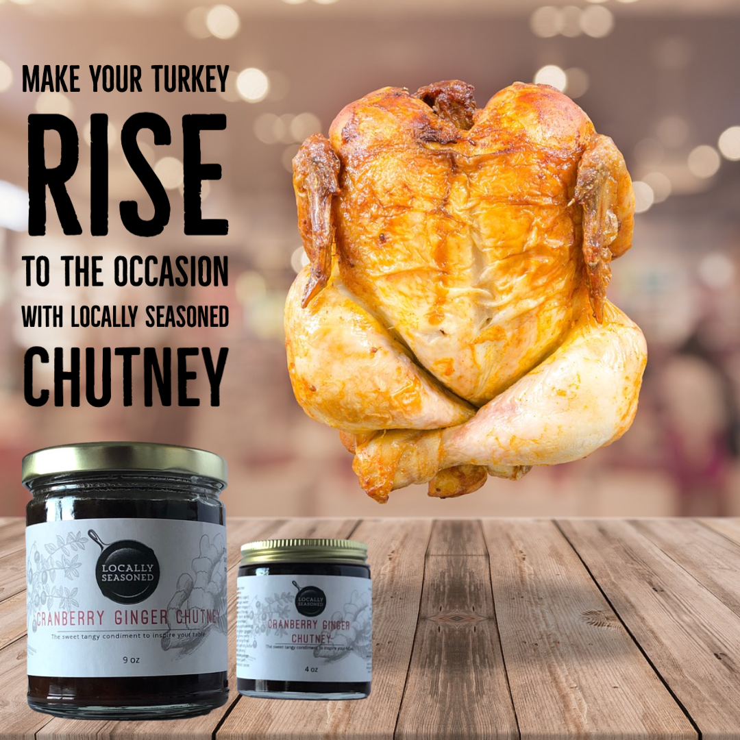 Locally Seasoned - Wholesale Chutney - Cranberry Ginger Chutney -Case of 6 - 10 oz5