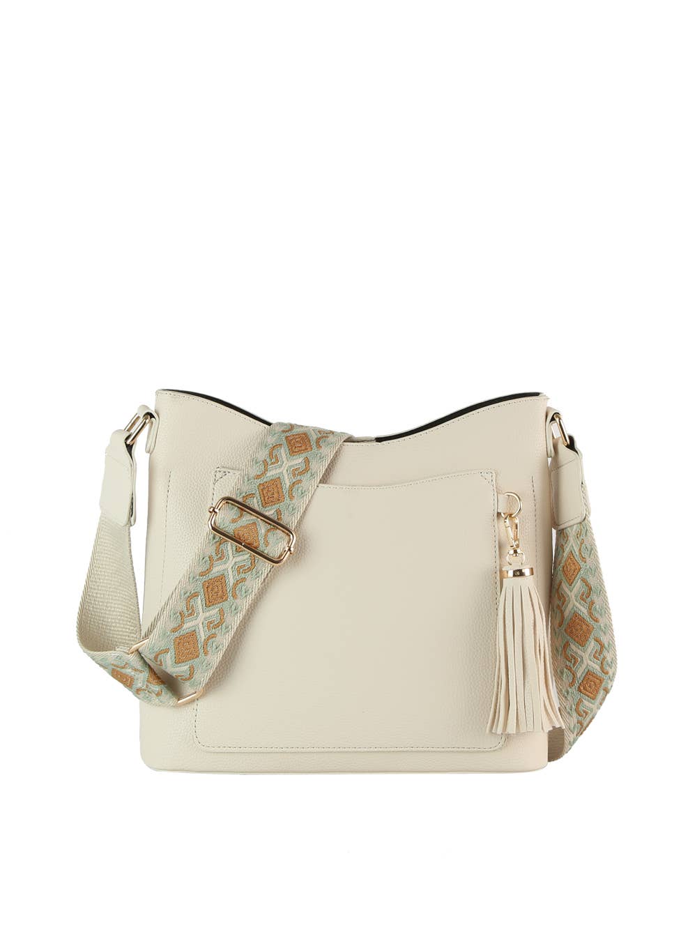 HR CORP - Venta al por mayor Bolso con correa - Mujer - Correa de Guitarra Calin con Bolsillo Frontal y Borla Cruzada6