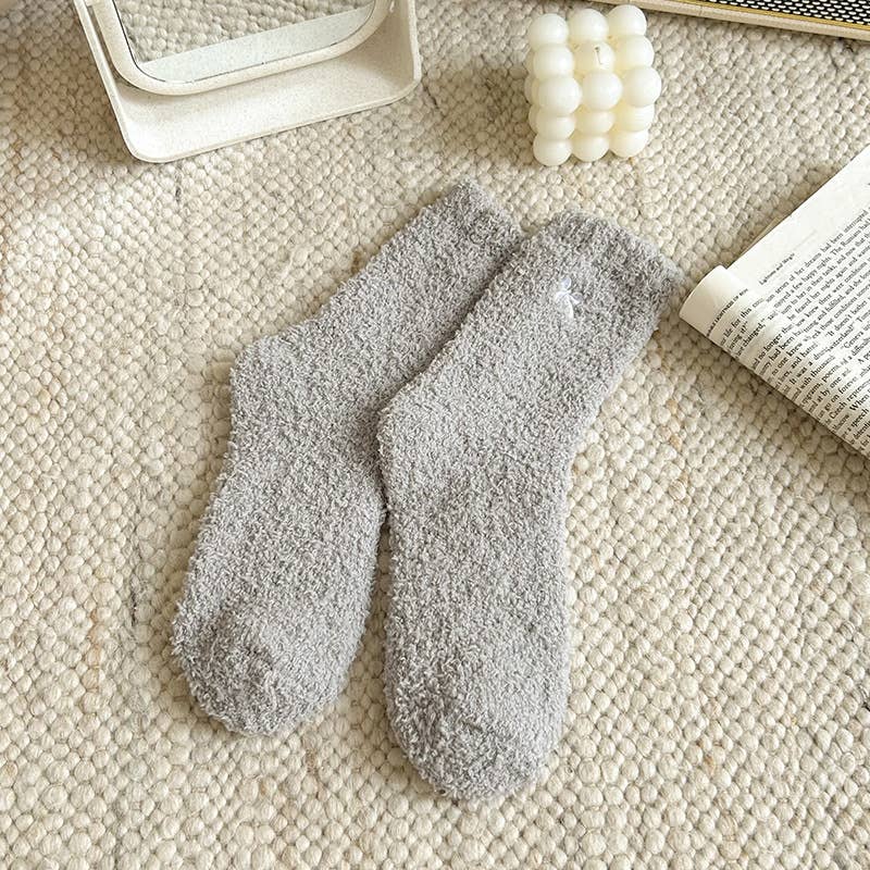 MKS America - Wholesale Socks - Women's - Fluffy Bow Ribbon Coral Fleece Socks2
