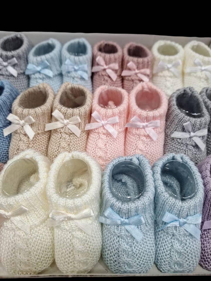 Cotton Socks - Wholesale Booties - Baby - Ref: 33 BABY BOOTIES 100% PEARL ( SPRING / SUMMER )