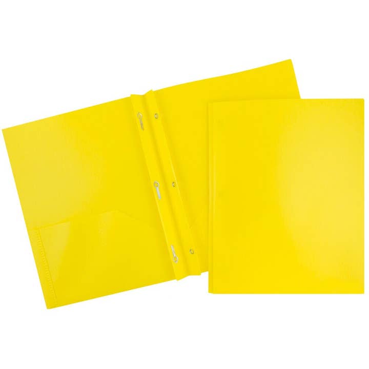 Plastic Color POP 2 Pocket Folders with Metal Prongs, 6-Pack for wholesale by JAM PAPER
