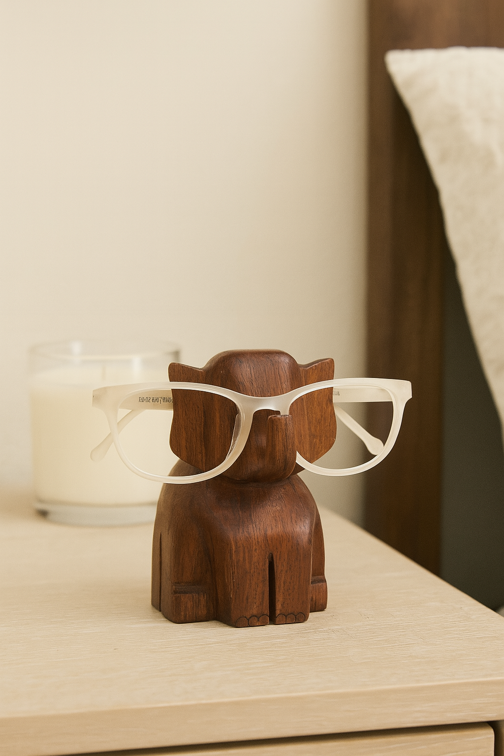 Matr Boomie Fair Trade - Wholesale Hoesjes voor (zonne)brillen - Uniseks - Trunk Up Elephant brillenhouder - met de hand gesneden hout4