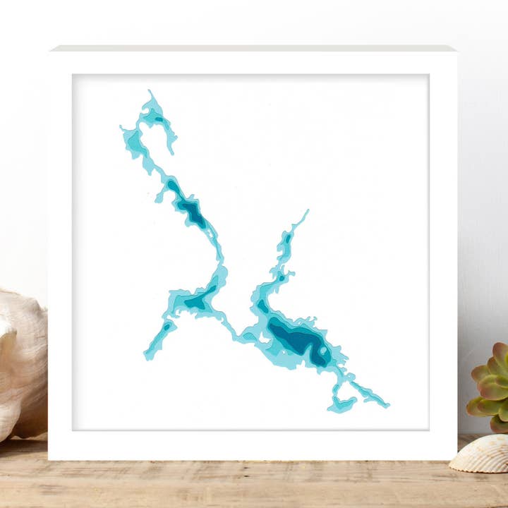 Bathymetrische kaart van Net Lake Paper voor wholesale door Cardtography