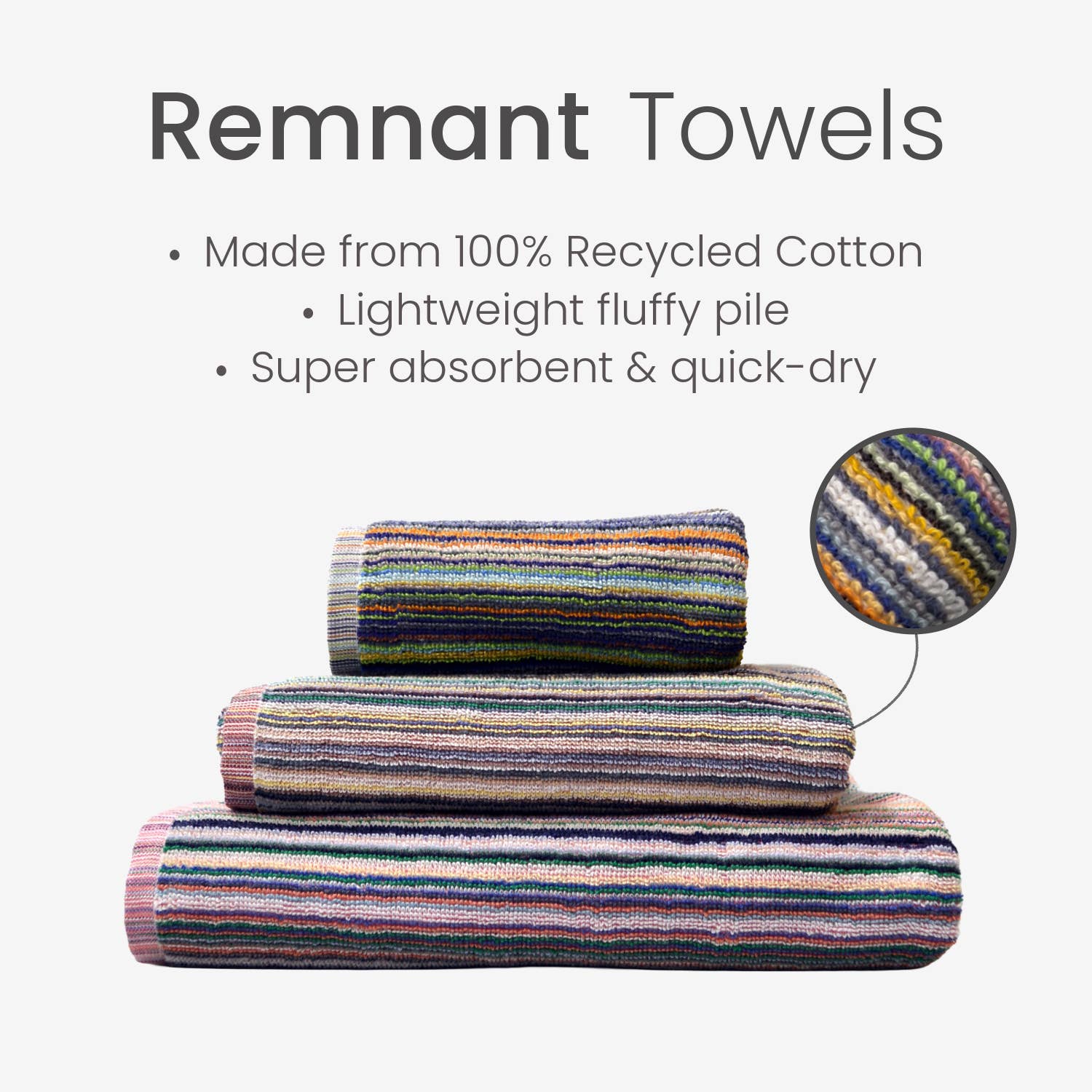 Allure Bath Fashions – wholesale Bath towel – Recycled Cotton Towels - Striped, Lightweight Remnant Yarn2