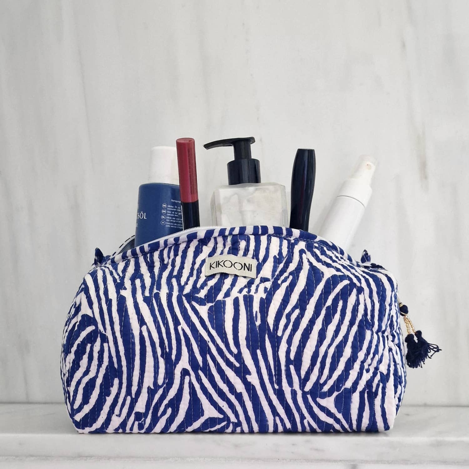 kikooni - Wholesale Makeup/Cosmetic Bag - handmade cosmetic bag "blue Zebra"3