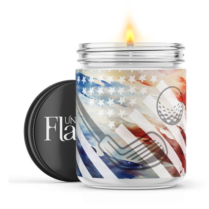 American Flag Golf Candle for wholesale by Uncommon Flame