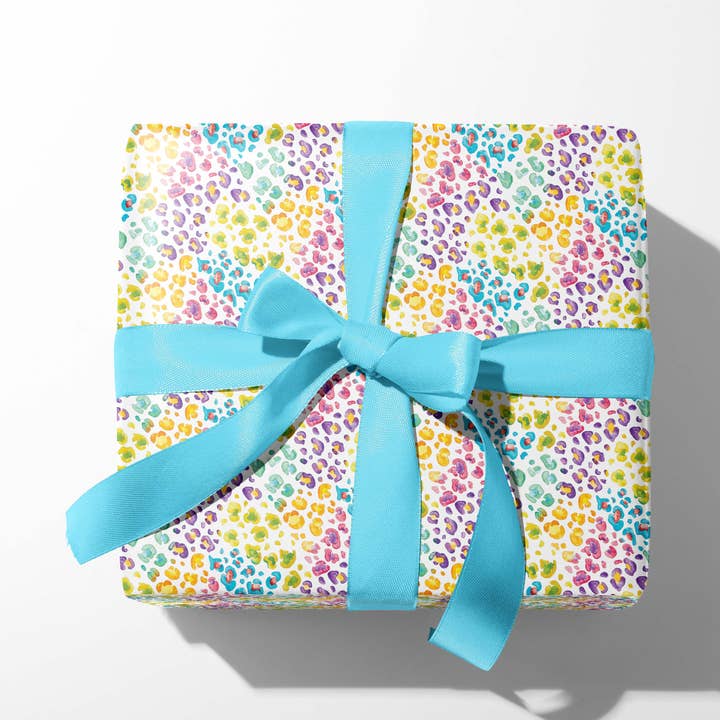 Party Animal Colorful Leopard Print Boutique Gift Wrap image for wholesale by mad paperie