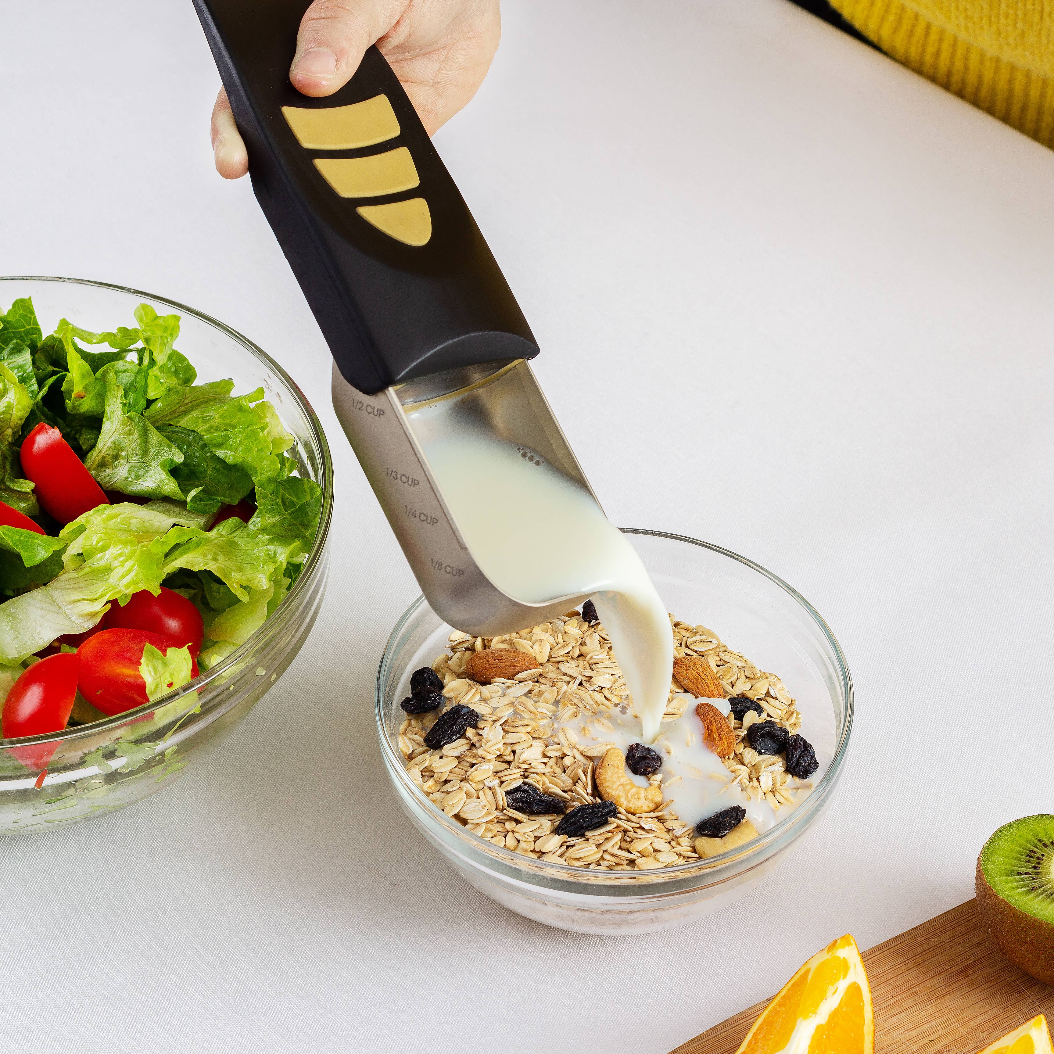 Fox Run Brands - Wholesale Maatbeker - KitchenArt Pro Adjust-A-Scoop voor 1/2 kop, satijn, 7 „x 2,5"4