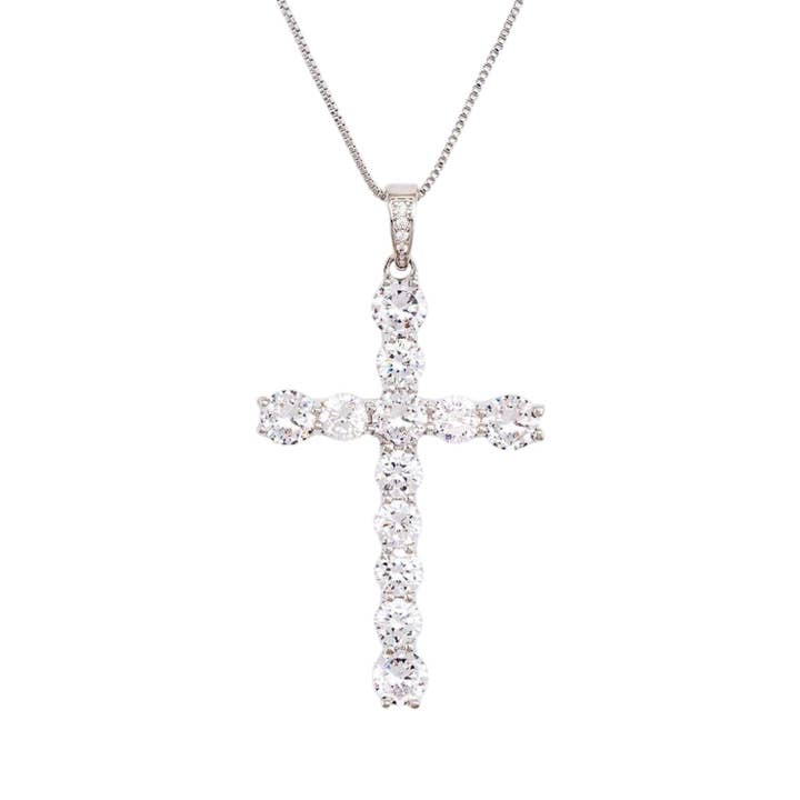 CZ Cross Pendant Necklace for wholesale by LA Jewelry Plaza