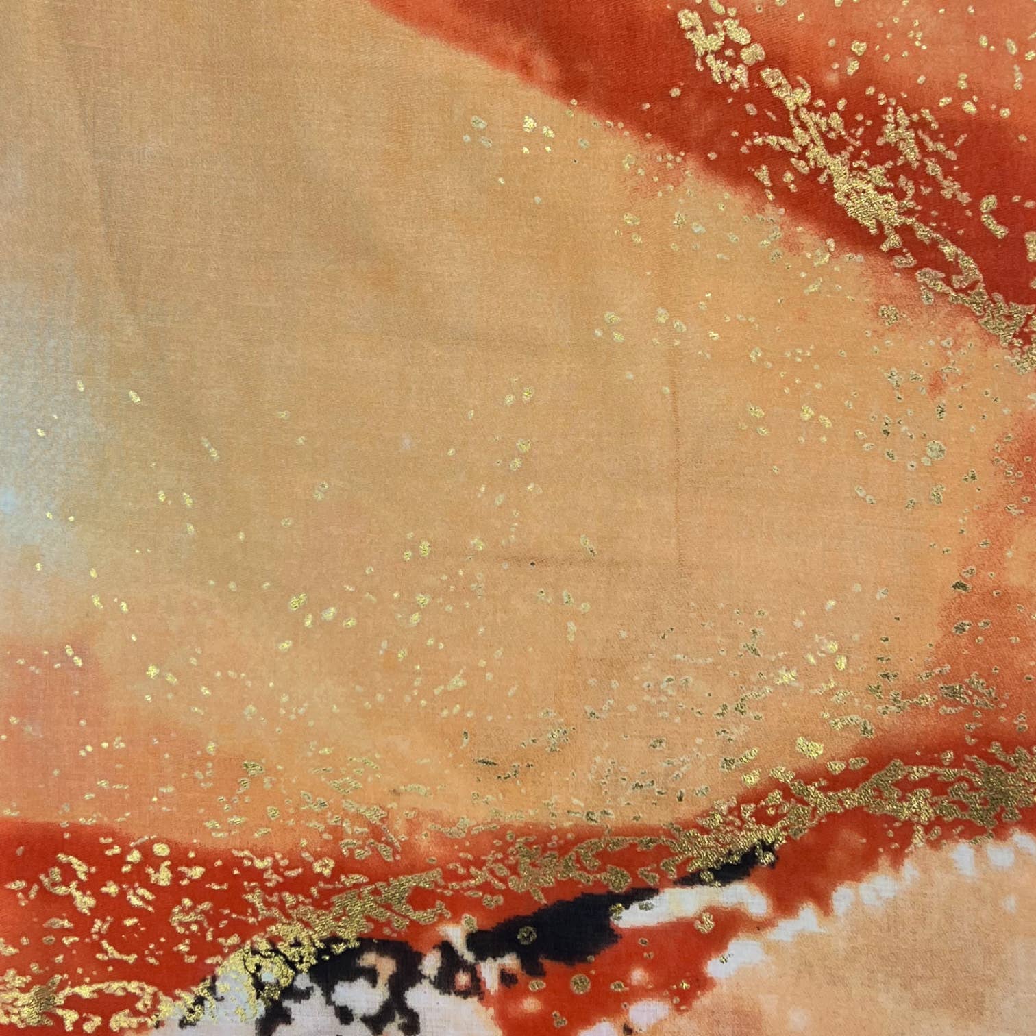 London Scarves – wholesale Halsduk - Dam – Ocean weave tryckt halsduk med guld och silver lappar11