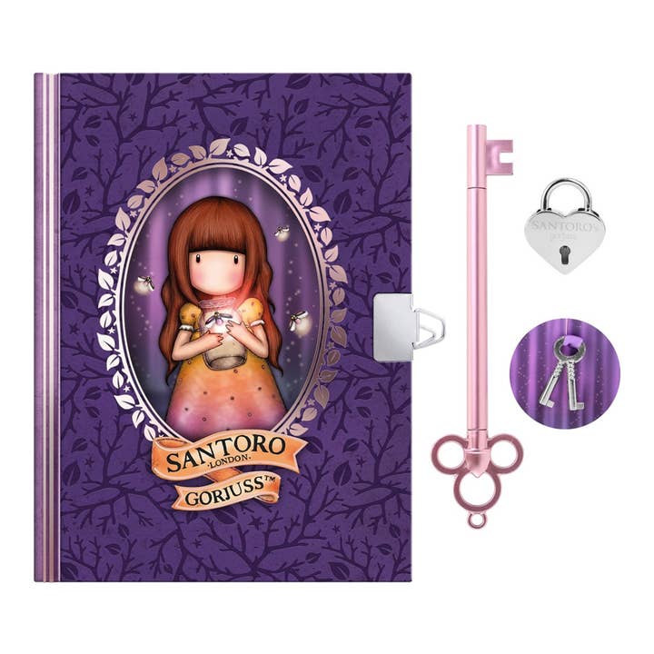 Santoro London – wholesale Notebook – Gorjuss - Lockable Notebook Gift Set - Firefly Dawn3