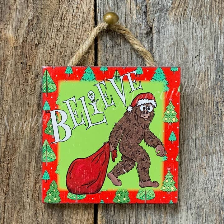 Bigfoot Ornament, Sasquatch Ornament, Believe Ornament for wholesale by North Fork Mercantile