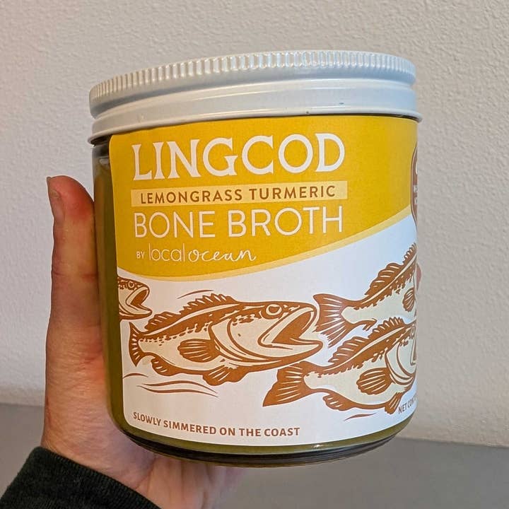 Local Ocean Seafoods - Wholesale Soup - Bone Broth: Lingcod Lemongrass Turmeric - 16 oz FROZEN0