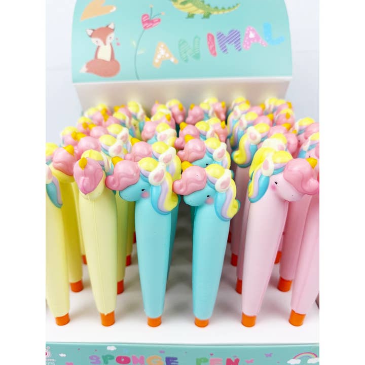 MIX COLOR Cute Squishy Unicorn Pen for wholesale on Faire4
