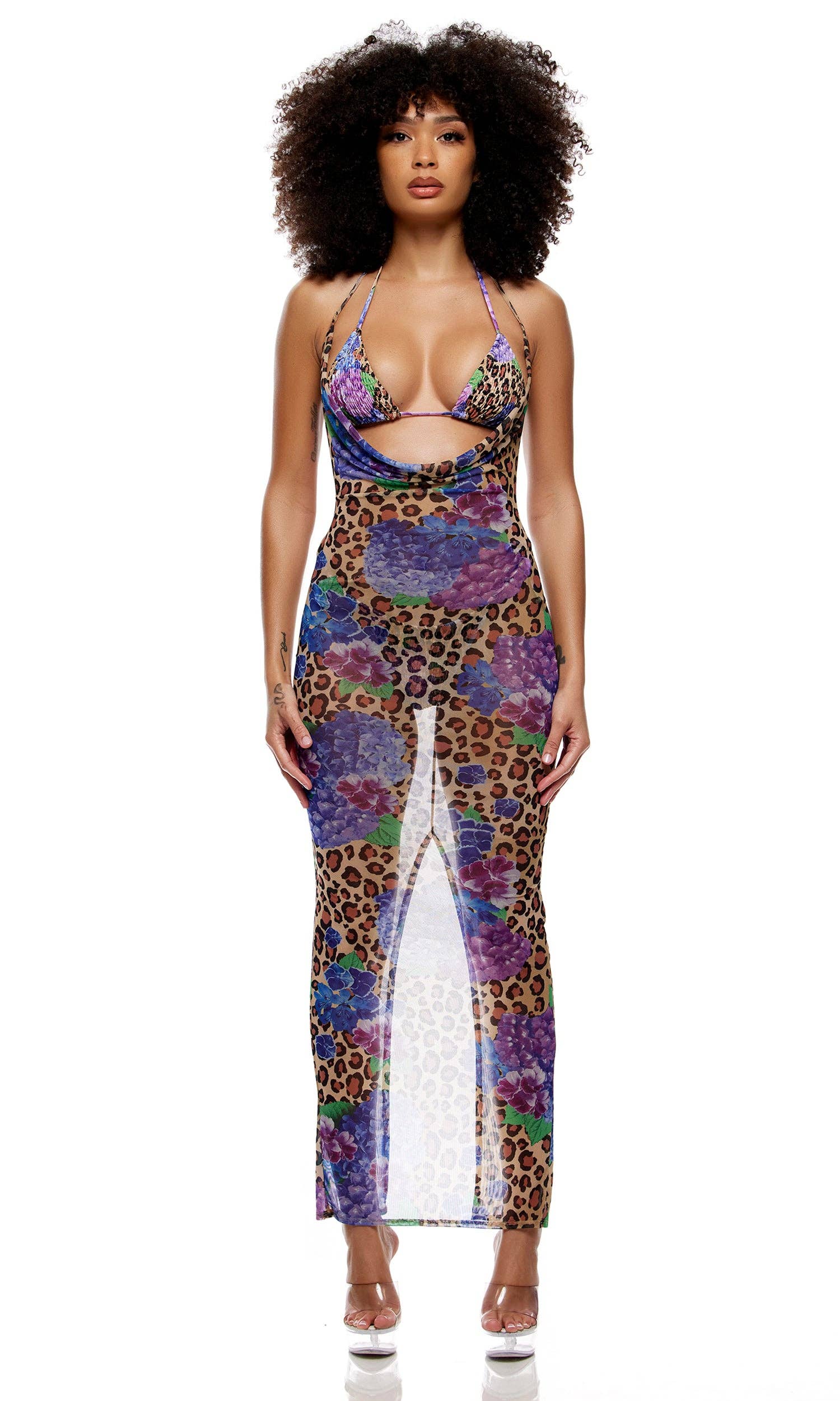 Positano Bikini Set - Cheetah Blue for wholesale on Faire3