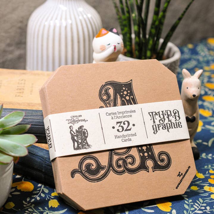 L'Atelier Letterpress - Wholesale Stationery/Notecard Set - Typography collection (32 Letterpress cards)10