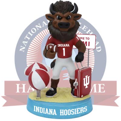 Indiana Hoosiers Hoosier de Bison Welkom in Miami Bobblehead (Voorverkoop) voor wholesale door National Bobblehead Hall of Fame and Museum