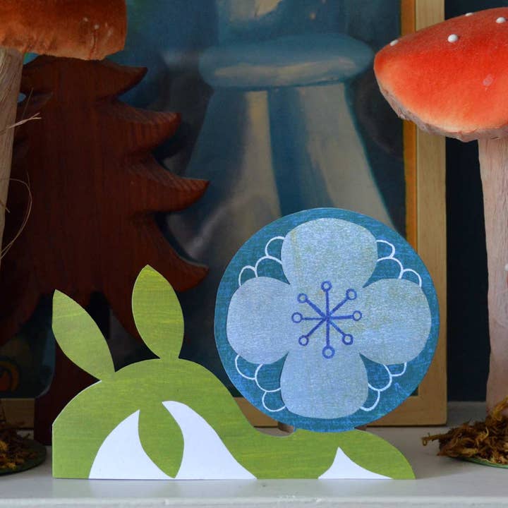 Mortlake Papers – Cartão de saudação diária por atacado – Cartão de Cumprimentos em Forma de Flor Azul1