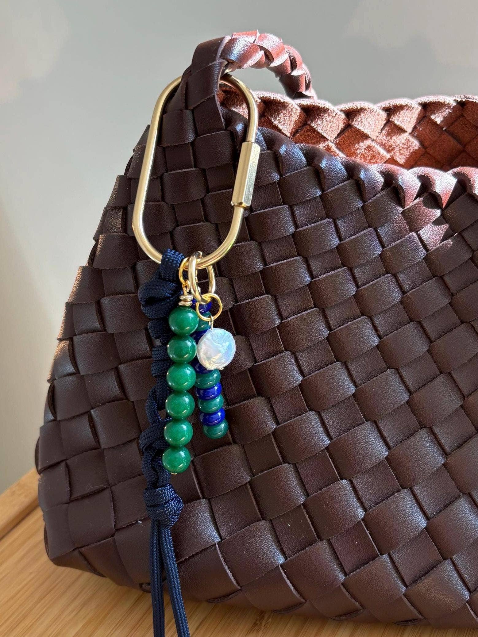 Curated By LW - Wholesale Keychain - Women's - Handmade Bag Charm Keychains with Glass Beads & Pearl2