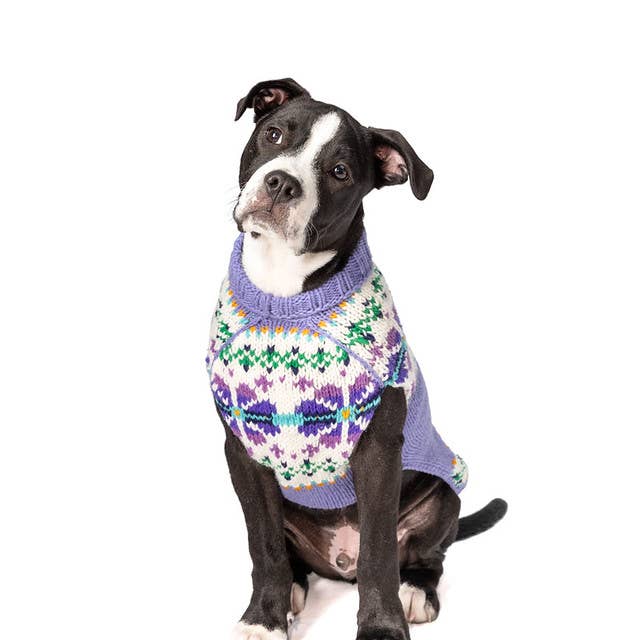 CHILLY DOG LLC - Wholesale Pet jumper – Dog - Lavender Flowers Dog Sweater1