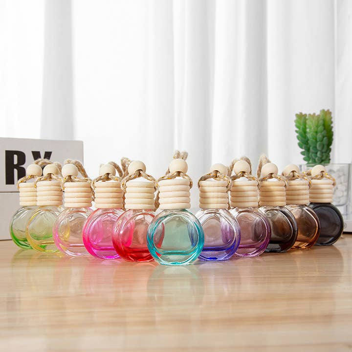 Candles Meta - Wholesale Car Freshener - Unisex - 10ml Colored Round Car Air Freshener Hanging Empty Bottle