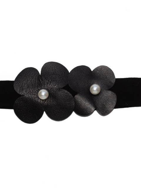 Muñequera de piel negra para venta al por mayor de Bow&Teke