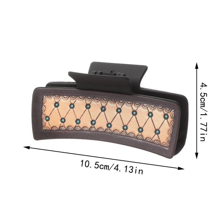 ACCITY - Wholesale Hair Clip - Women's - Sunflower PU Leather Hair Claw, Western Style_CWASC16184