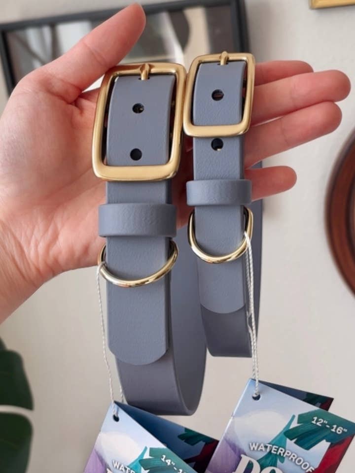 Waterproof Biothane Dog Collar | Mist Gray Blue Color for wholesale by FoxMoth