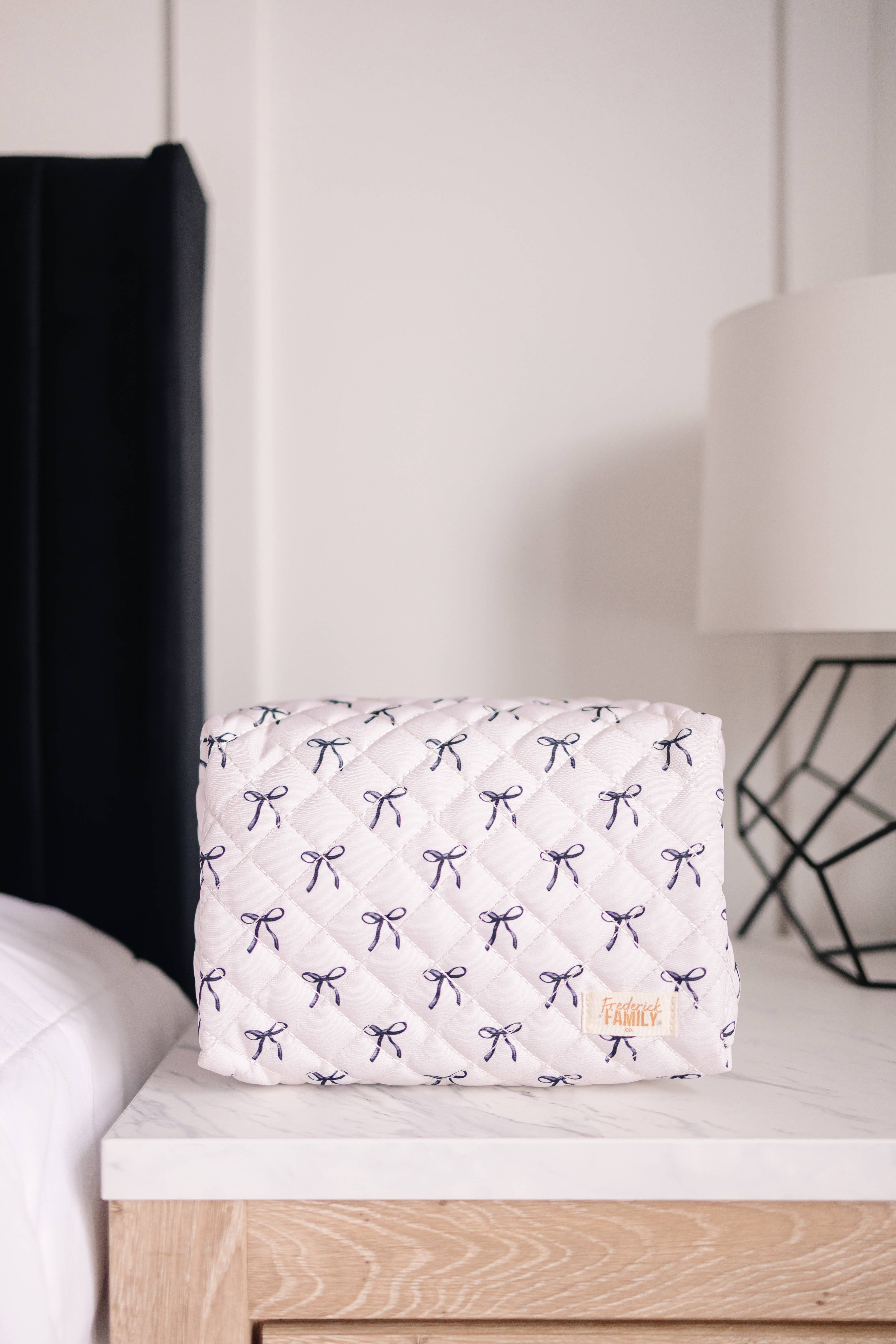 Frederick Family Co. - Wholesale Makeup/Cosmetic Bag - Quilted Carry All Pouch for Women – Large Makeup Organizer Bag, Stand Up Toiletry Case, Wide Zipper Opening, Cute Travel Pouch1