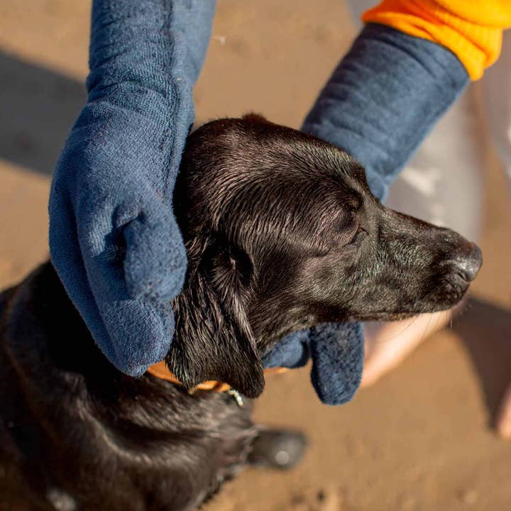 Bamboo Drying Mitts in Navy by Lords & Labradors for wholesale on Faire