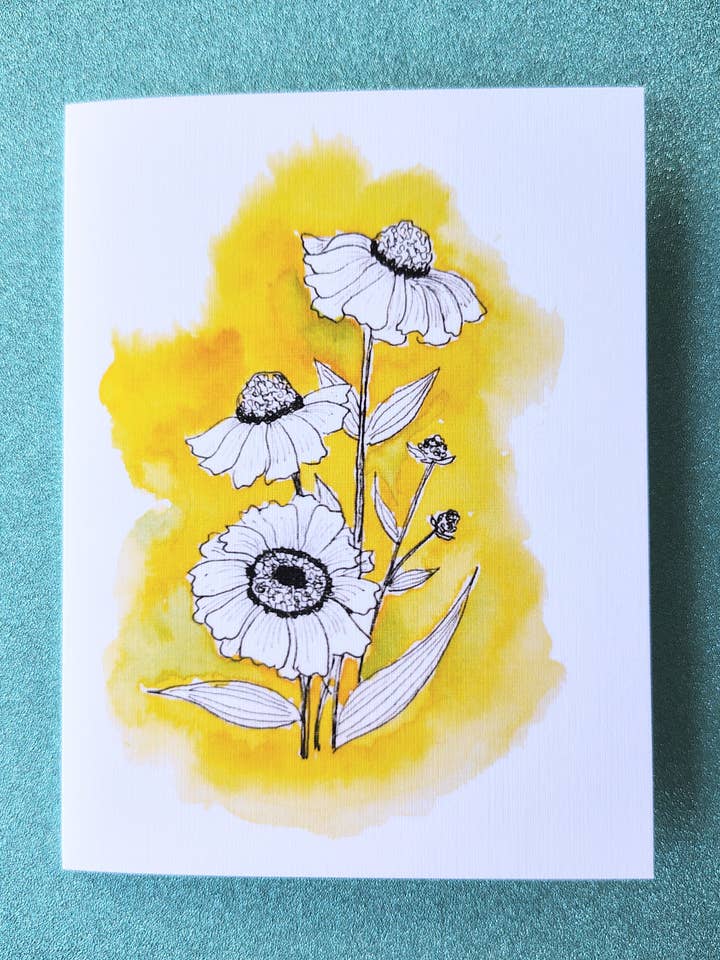 Helenium Greeting Card| Floral Card| General Card for wholesale by Artcolorworks