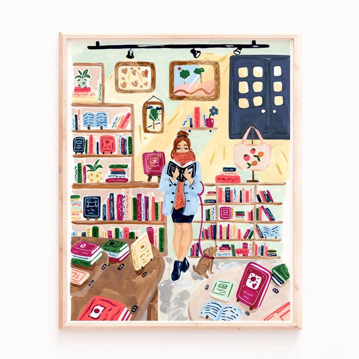 Bookstore Art Print for wholesale by Sabina Fenn