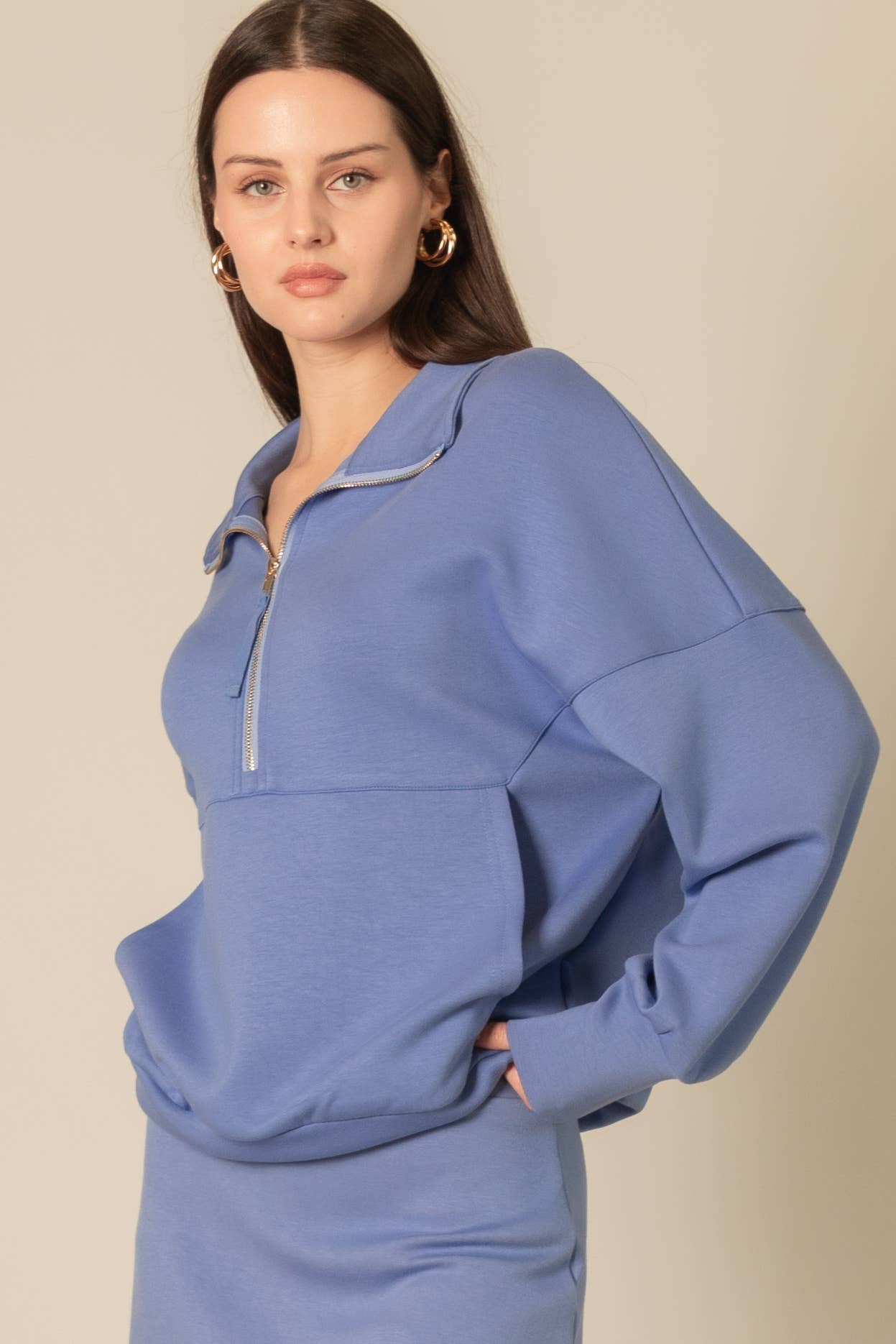 P. CILL - Vente Sweat-shirt – femme - Pull zippé P. CILL Butter en modal22