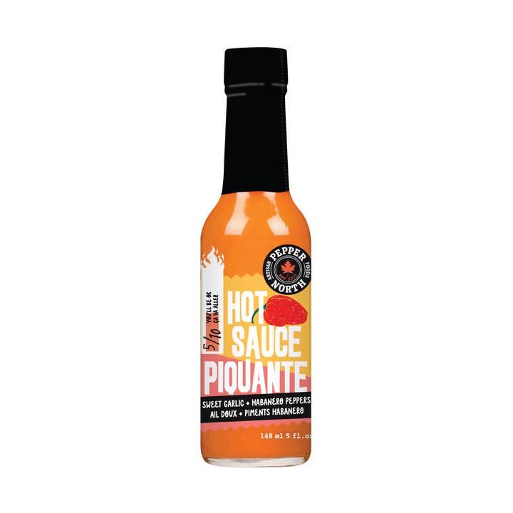 Sweet Garlic + Habanero Peppers Hot Sauce for wholesale by Pepper North Artisan Foods