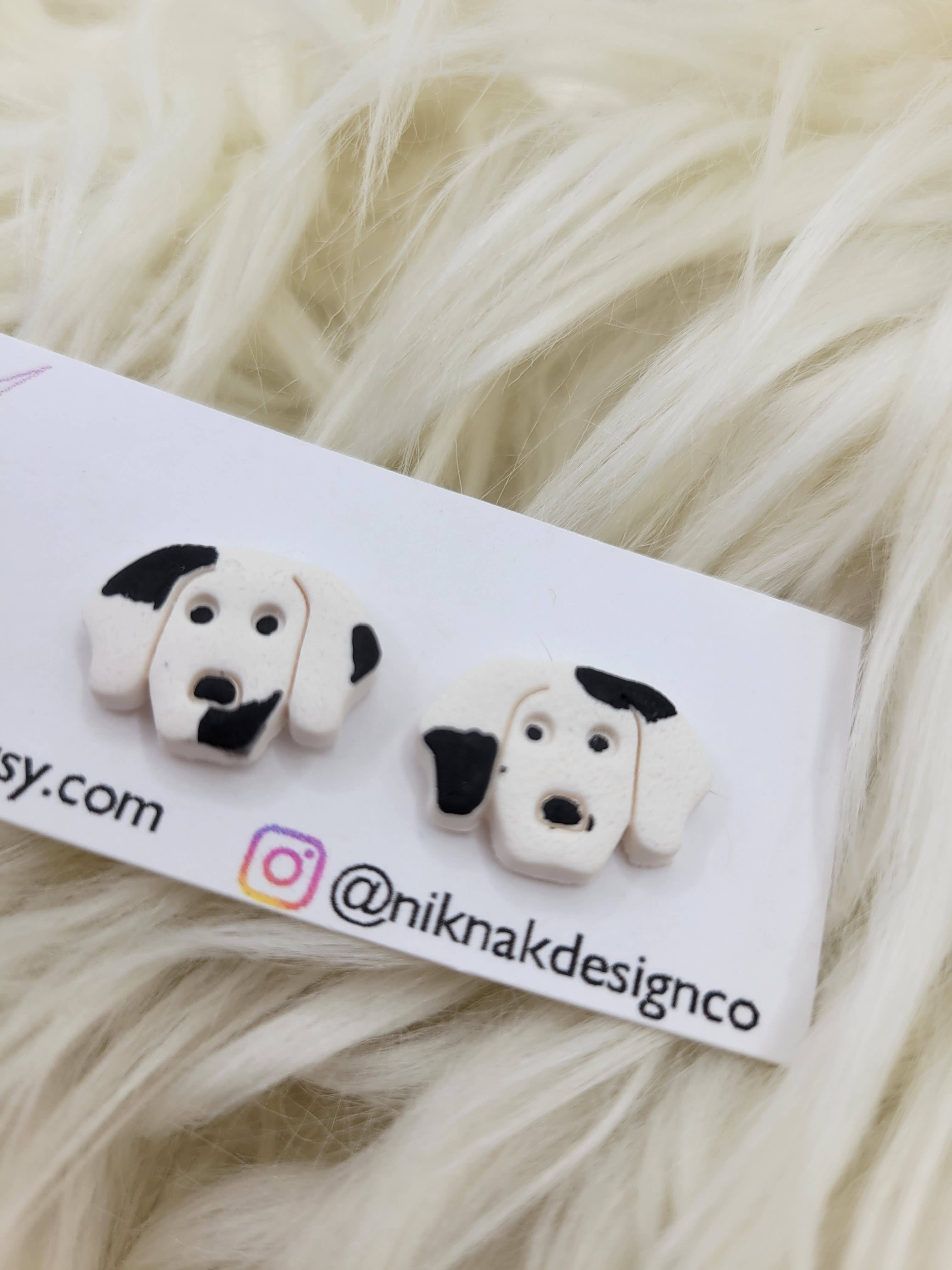 Nik Nak Design Co. - Wholesale Stud/Post Earrings - Puppy Dog Polymer Clay Stud Earrings4