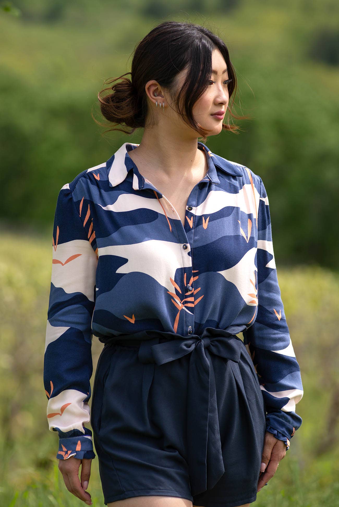 Eglantine et Zoé – Großhandel Stoff – Viscose-Crêpe-Stoff in Ink-Farbe3