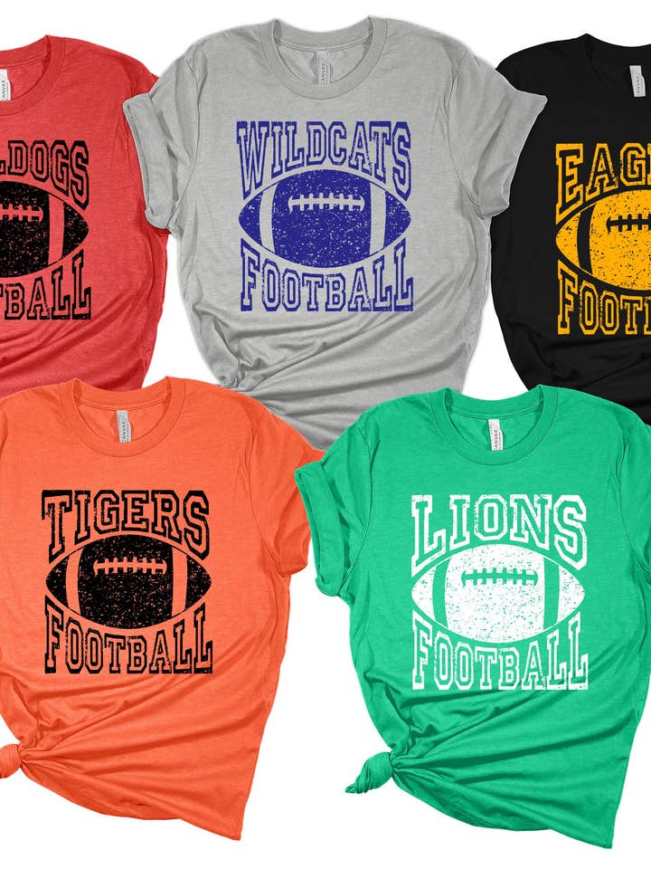 Custom Mascot Football Tee for wholesale by American Threadz Apparel