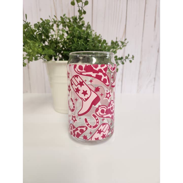 AliceJoyCreations - Wholesale Drinking glass/cup - Cowgirl Iced Coffee Cup - Cowgirl Boots Cup - Cowboy Boots2