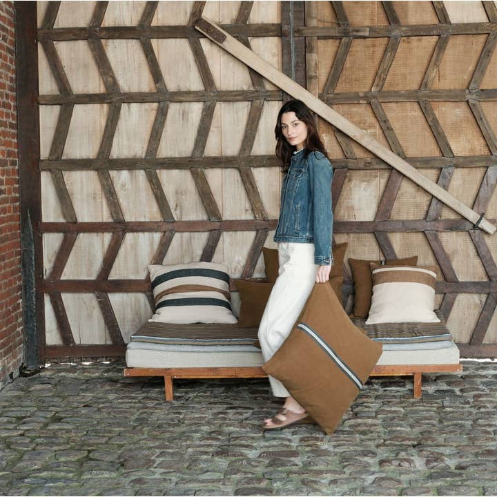 Miles Pillow Cover Oak 50x50cm for wholesale by Libeco Home