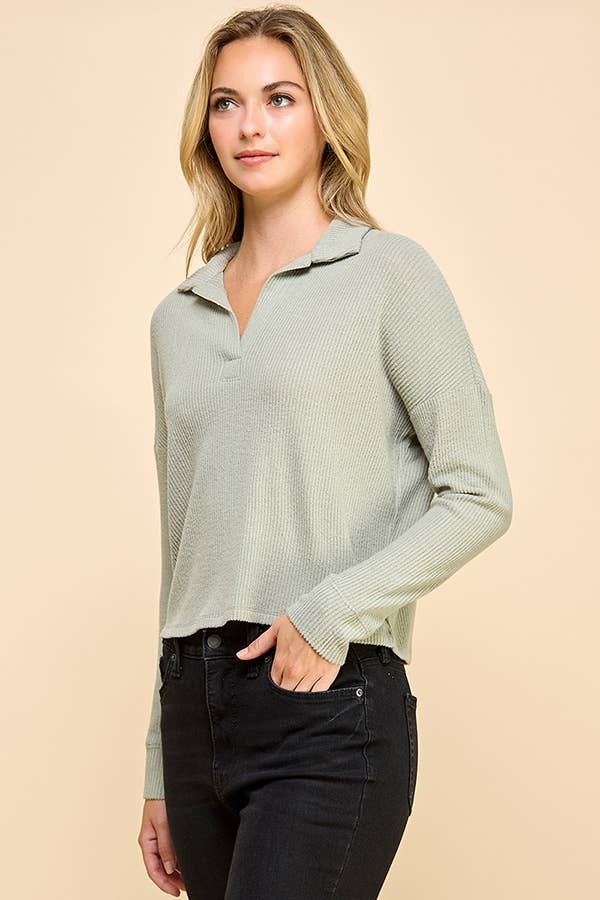 Heart & Hips - Vente Polo – femme - RT53826L - Polo à manches longues décontracté4