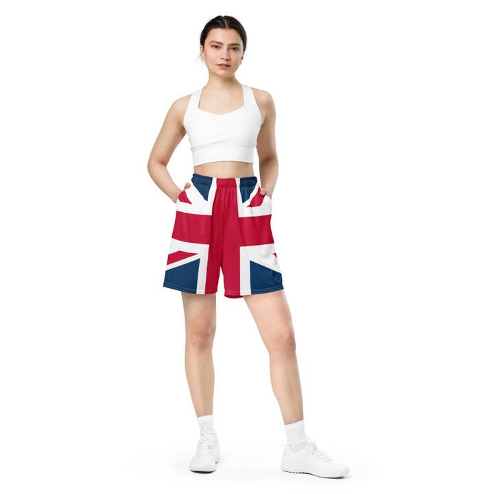 Union Jack Shorts | Mesh Fabric | Pockets | Unisex Fit for wholesale by Jolly & Goode