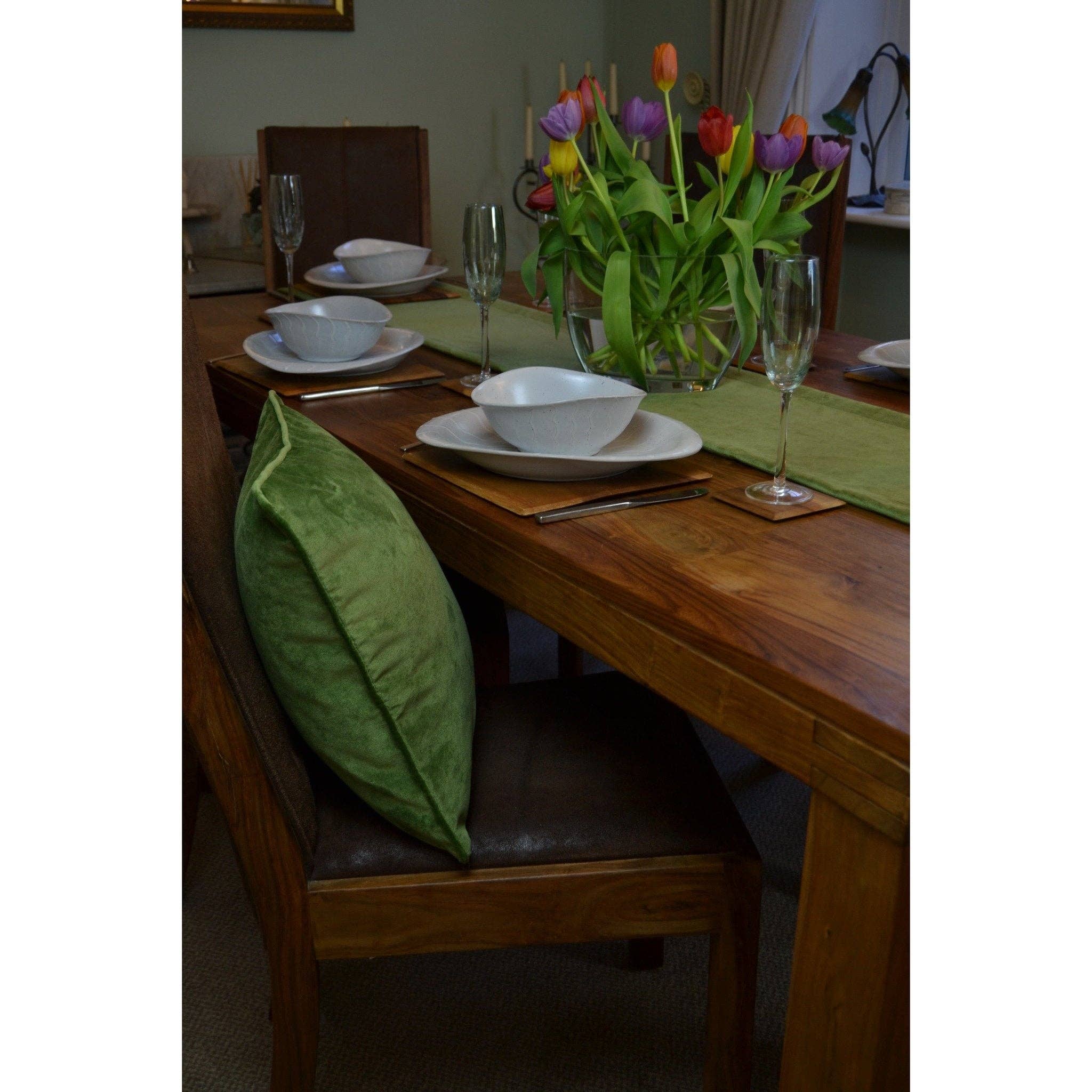 Mcalister textiles - Vente Coussin décoratif - Coussin en velours vert fougère Mat8