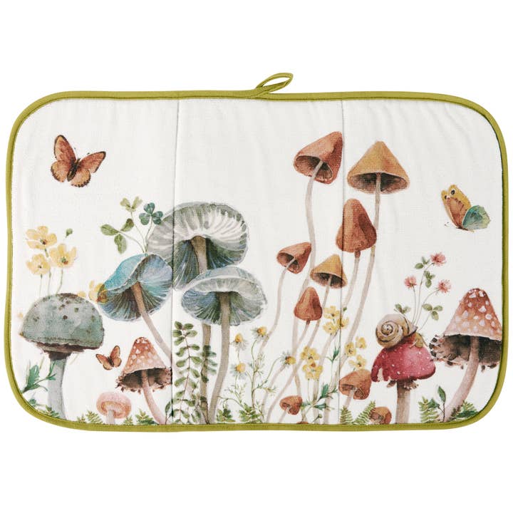 Mushroom Study Drying Mat for wholesale by Primitives by Kathy